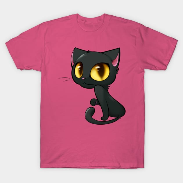 Cute Black Cat T-Shirt by Charlitros11